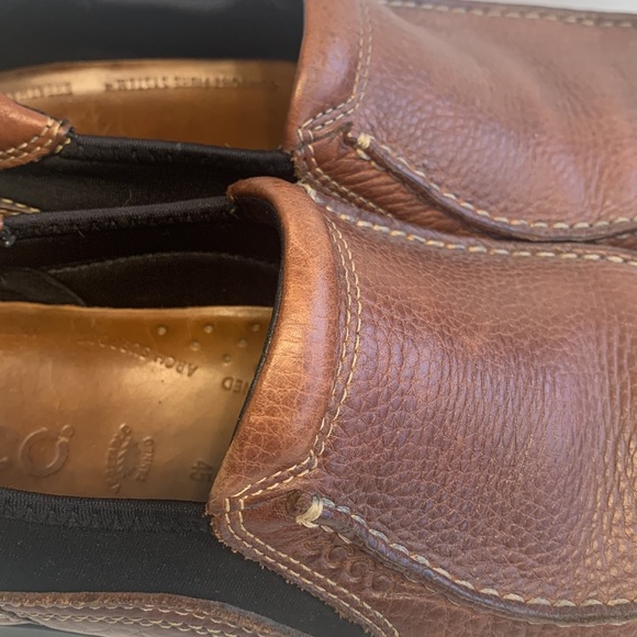 ECCO- Brown Loafers Genuine Leather slip ons - Picture 3 of 8